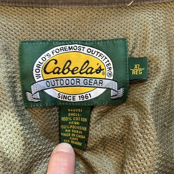 Cabelas Outdoor Gear Men’s Khaki Button Front Right Hand Shooting Shirt Sz XL - Picture 12 of 12